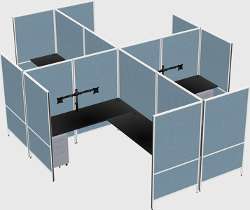 Modern modular quad l-shaped panel system