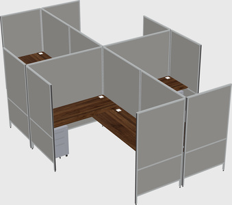 Modern modular quad l-shaped panel system