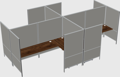 Modern modular quad l-shaped panel system
