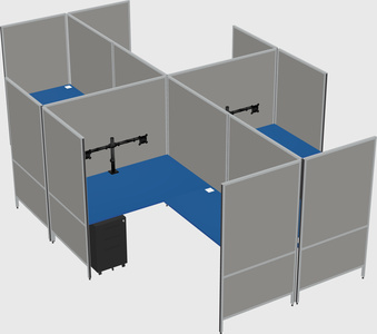 Modern modular quad l-shaped panel system