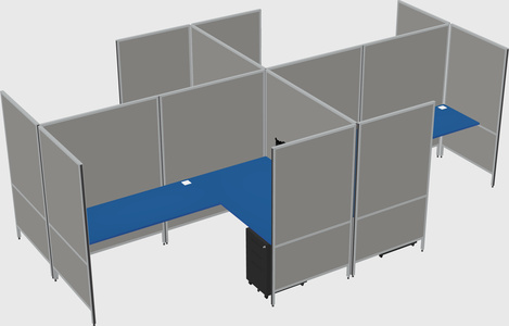 Modern modular quad l-shaped panel system