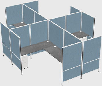Modern modular quad l-shaped panel system