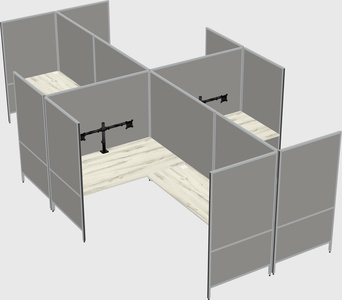 Modern modular quad l-shaped panel system