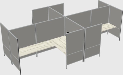 Modern modular quad l-shaped panel system