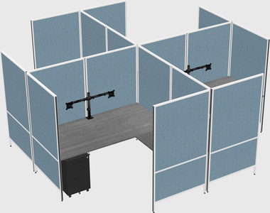 Modern modular quad l-shaped panel system