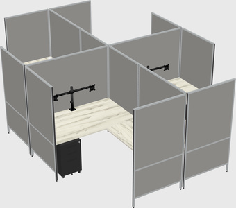 Modern modular quad l-shaped panel system