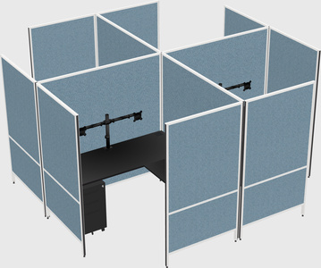 Modern modular quad l-shaped panel system