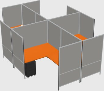 Modern modular quad l-shaped panel system