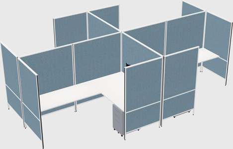Modern modular quad l-shaped panel system