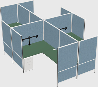 Modern modular quad l-shaped panel system