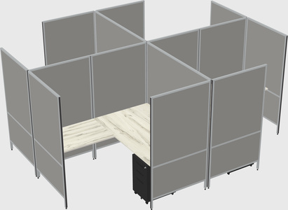 Modern modular quad l-shaped panel system