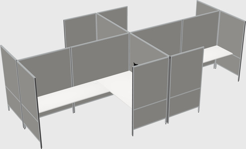 Modern modular quad l-shaped panel system