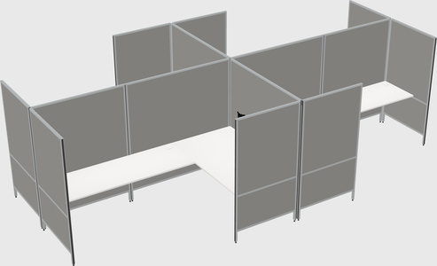 Modern modular quad l-shaped panel system
