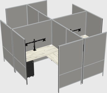 Modern modular quad l-shaped panel system