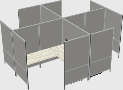 Modern modular quad l-shaped panel system