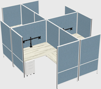 Modern modular quad l-shaped panel system