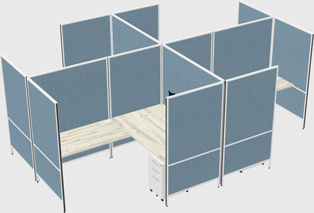 Modern modular quad l-shaped panel system