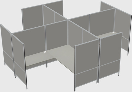 Modern modular quad l-shaped panel system