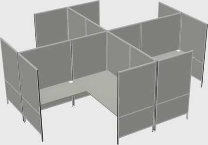 Modern modular quad l-shaped panel system