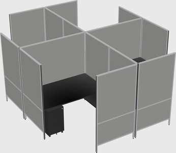 Modern modular quad l-shaped panel system