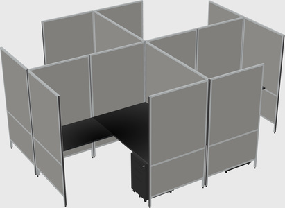 Modern modular quad l-shaped panel system