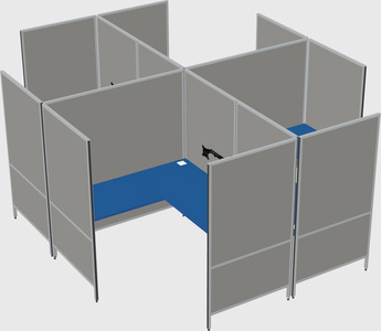 Modern modular quad l-shaped panel system