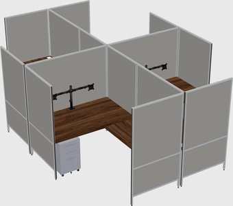 Modern modular quad l-shaped panel system