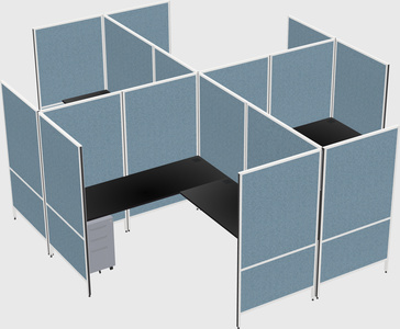 Modern modular quad l-shaped panel system
