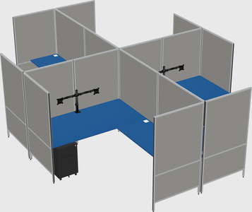 Modern modular quad l-shaped panel system