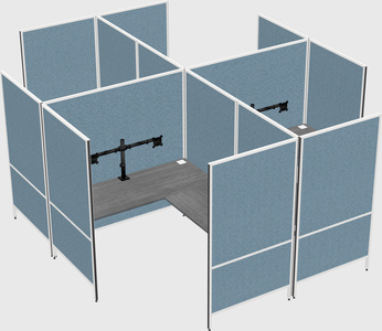 Modern modular quad l-shaped panel system