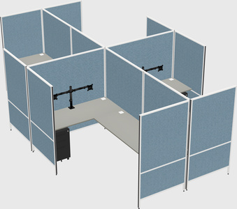 Modern modular quad l-shaped panel system