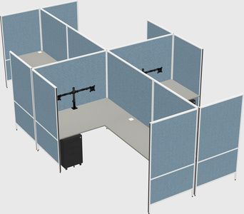 Modern modular quad l-shaped panel system