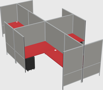 Modern modular quad l-shaped panel system