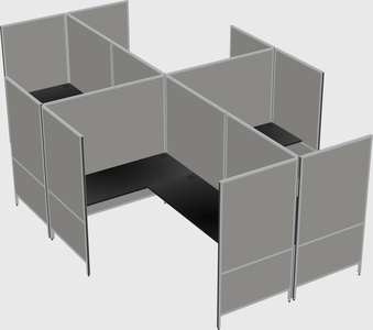 Modern modular quad l-shaped panel system