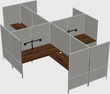Modern modular quad l-shaped panel system