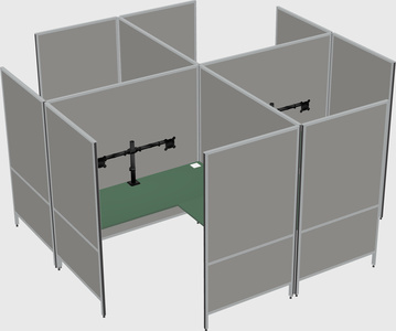 Modern modular quad l-shaped panel system