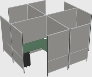 Modern modular quad l-shaped panel system