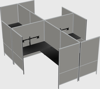 Modern modular quad l-shaped panel system