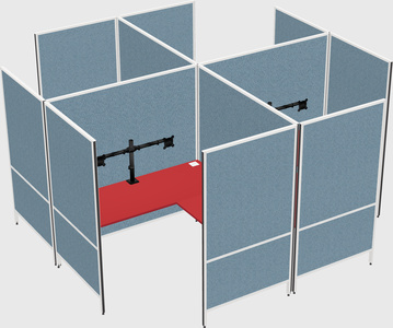 Modern modular quad l-shaped panel system