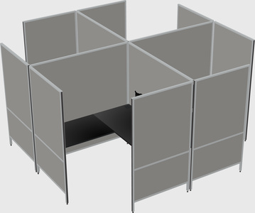 Modern modular quad l-shaped panel system