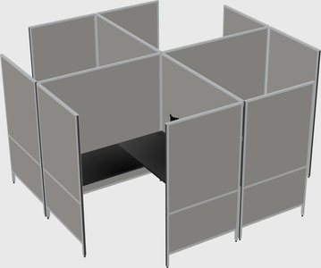 Modern modular quad l-shaped panel system