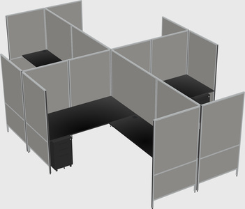 Modern modular quad l-shaped panel system
