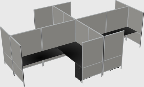 Modern modular quad l-shaped panel system