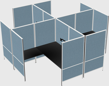 Modern modular quad l-shaped panel system