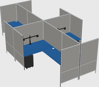 Modern modular quad l-shaped panel system