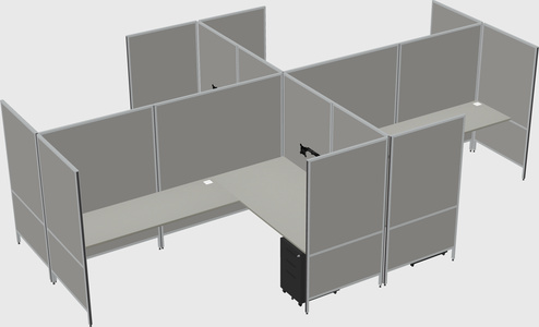 Modern modular quad l-shaped panel system