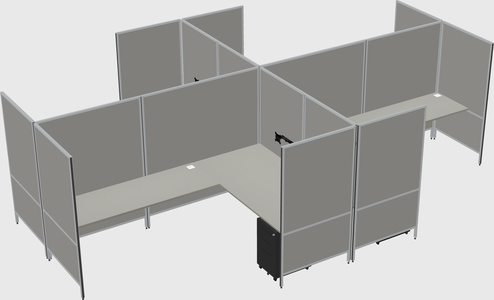 Modern modular quad l-shaped panel system