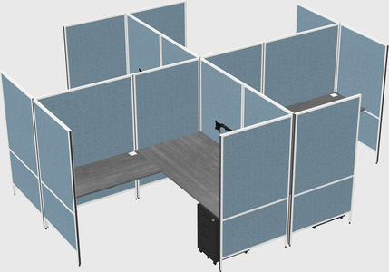 Modern modular quad l-shaped panel system