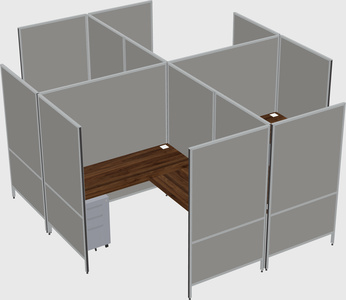 Modern modular quad l-shaped panel system