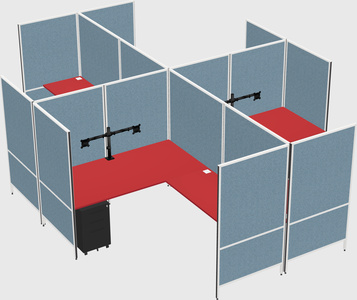 Modern modular quad l-shaped panel system